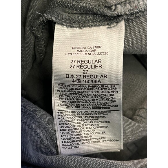 Gap 1969 True Skinny Jeans Womens 27R Gray Charcoal Wash Mid Rise Stretch Denim - Picture 9 of 10